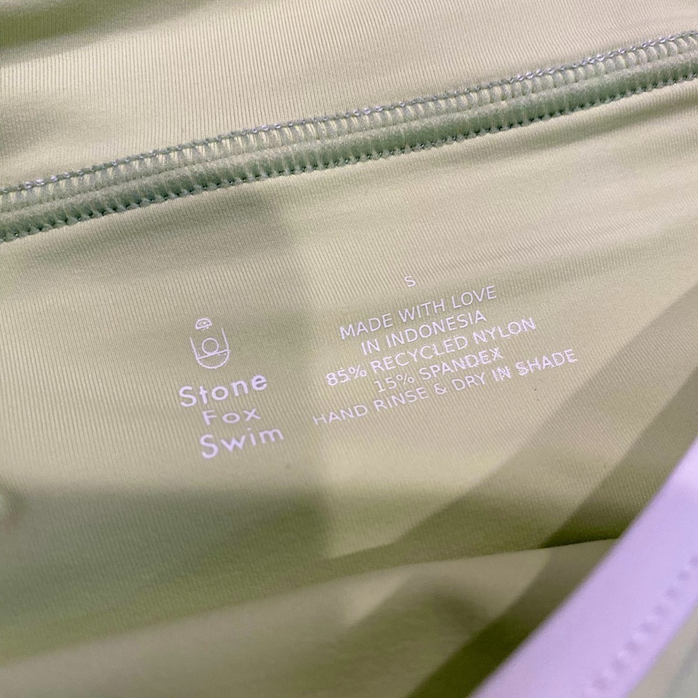 NWT Stone Fox Swim Juniper Bikini Bottom Keylime Green High Waisted SIZE SMALL - Picture 6 of 6